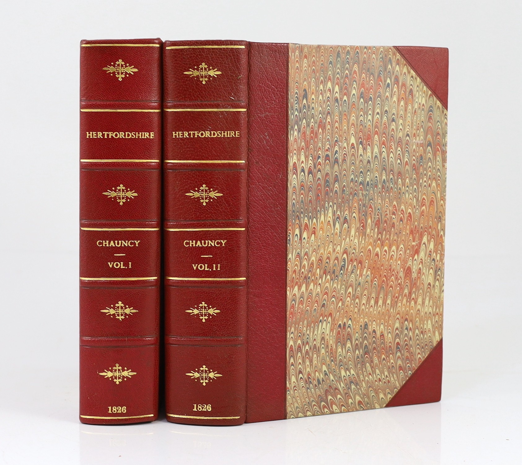 HERTS: Chauncy, Sir Henry - The Historical Antiquities of Hertfordshire ... (new edition), 2 vols. portrait, large folded map and 44 plates (mostly d-page), subscribers list; rebound 20th cent.